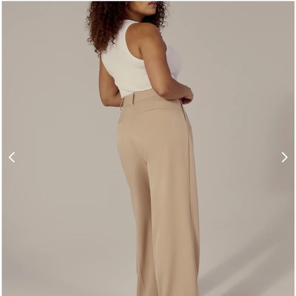 NWT Favorite Daughter The Favorite Twill Pleated Wide Leg Trousers (Beige) 6 - Picture 5 of 9